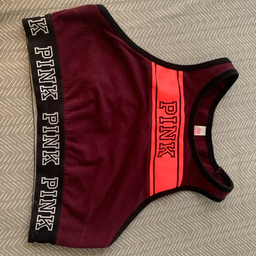 Burgundy Victoria Secret Pink Bralette/Sports Bra